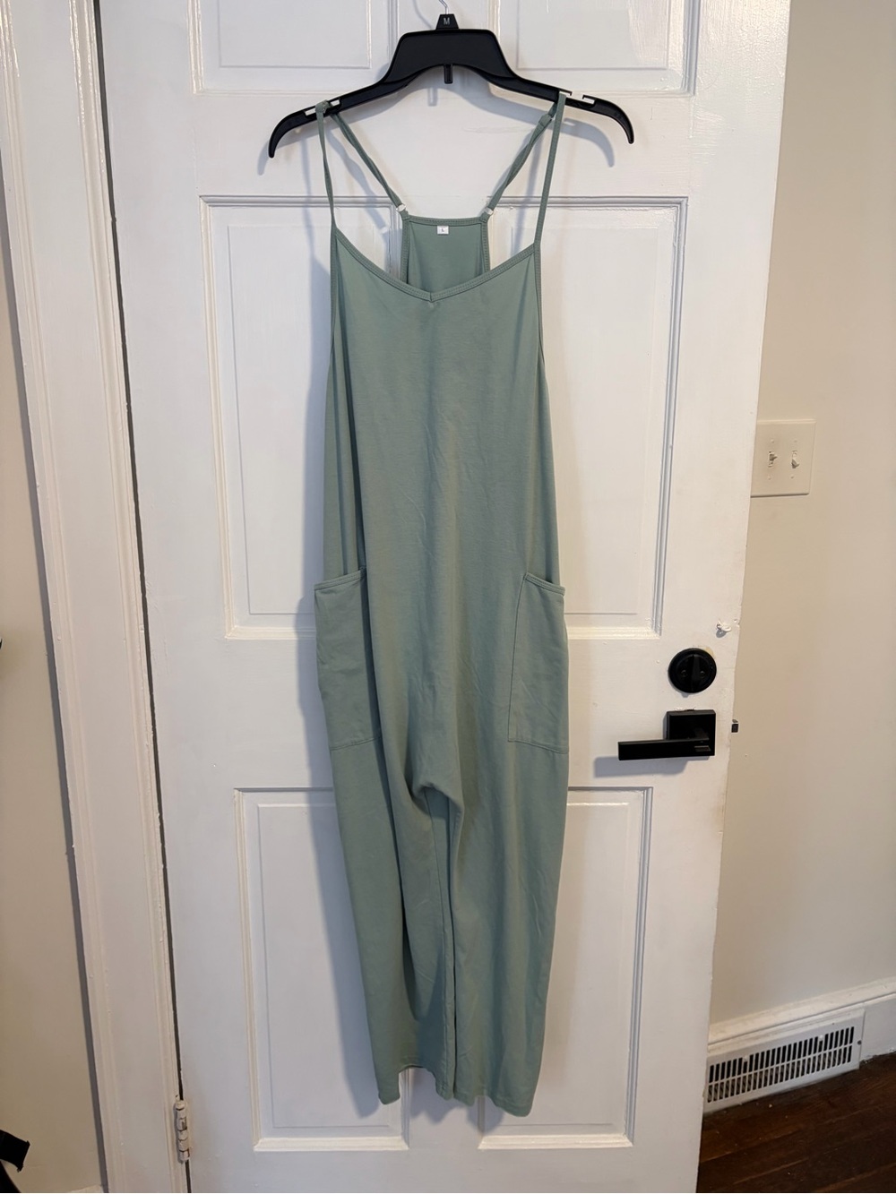 Sage Green Lightweight Spaghetti-Strap Jumpsuit